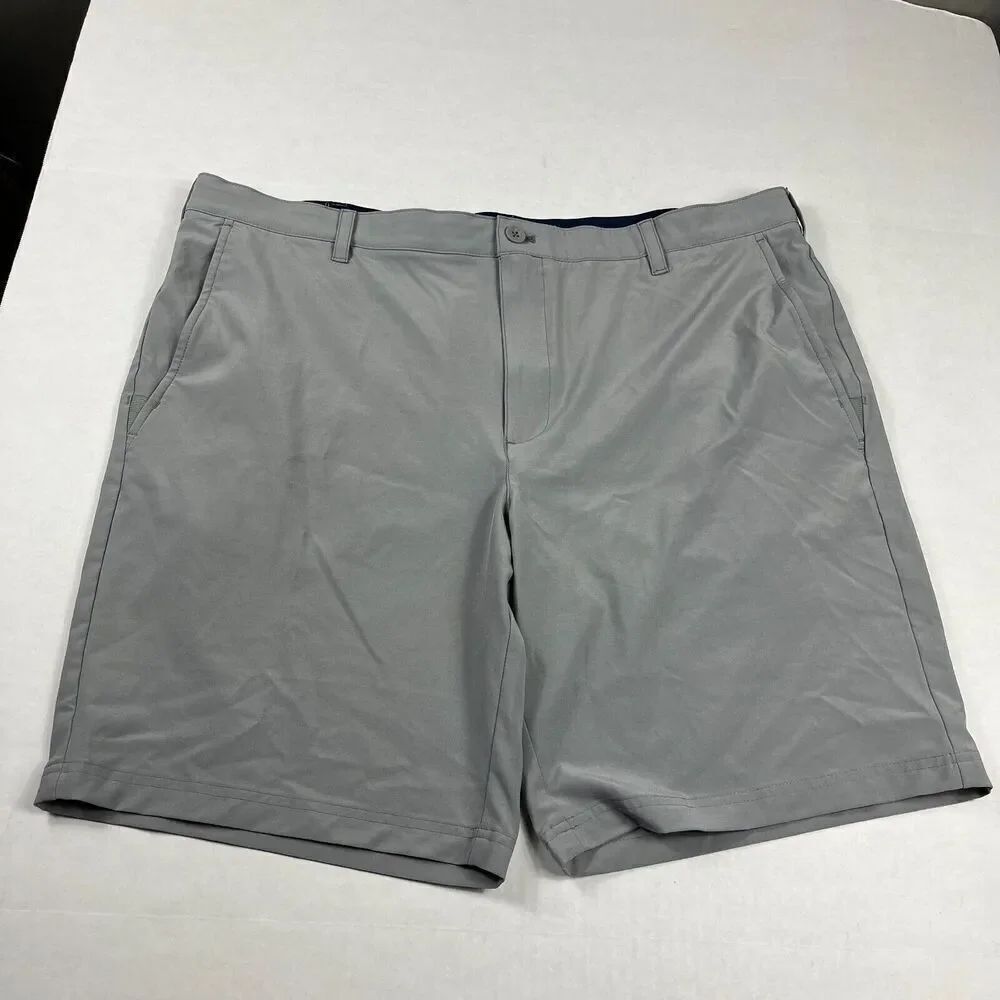 IZOD Mens Golf Chino Shorts Gray Lightweight Performance Zip Up Casual Size 42